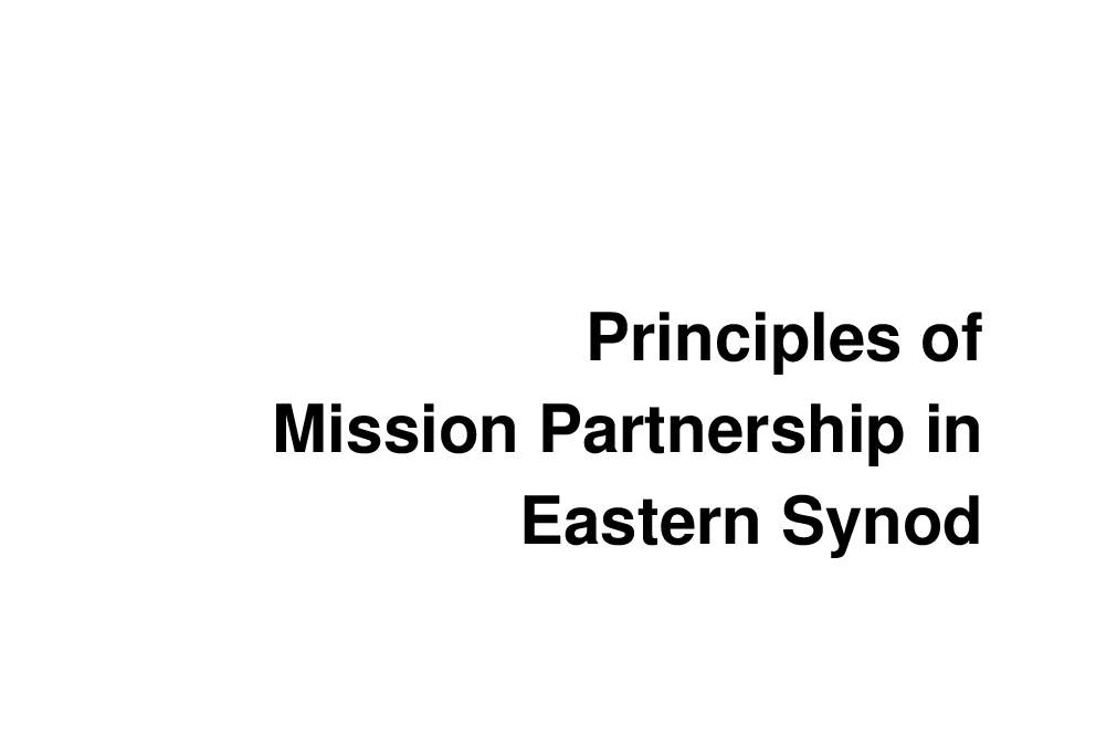 Principles of Mission Partnerships